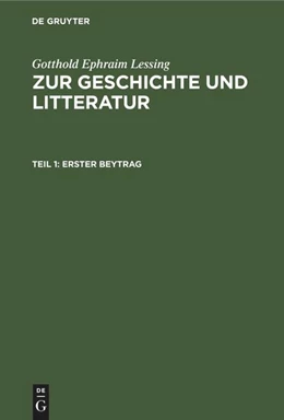 Abbildung von Lessing | Erster Beytrag | 1. Auflage | 1793 | beck-shop.de