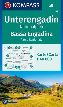 Abbildung von KOMPASS Wanderkarte 98 Unterengadin, Nationalpark / Bassa Engadina, Parco Nazionale 1:40.000 | 2. Auflage | 2023 | beck-shop.de