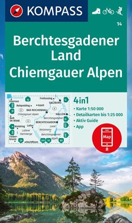 Abbildung von KOMPASS Wanderkarte 14 Berchtesgadener Land, Chiemgauer Alpen 1:50.000 | 1. Auflage | 2023 | beck-shop.de
