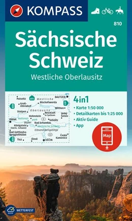 Abbildung von KOMPASS Wanderkarte 810 Sächsische Schweiz, Westliche Oberlausitz 1:50.000 | 2. Auflage | 2023 | beck-shop.de
