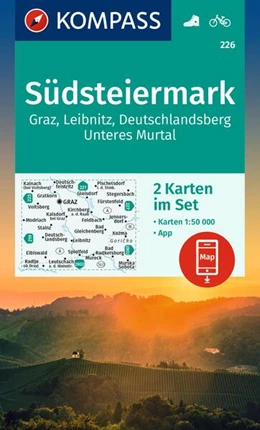 Abbildung von KOMPASS Wanderkarten-Set 226 Südsteiermark, Graz, Leibnitz, Deutschlandsberg, Unteres Murtal (2 Karten) 1:50.000 | 2. Auflage | 2023 | beck-shop.de