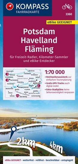 Abbildung von KOMPASS Fahrradkarte 3360 Potsdam, Havelland, Fläming mit Knotenpunkten 1:70.000 | 1. Auflage | 2023 | beck-shop.de