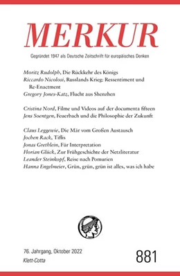 Abbildung von Demand / Knörer | MERKUR Gegründet 1947 als Deutsche Zeitschrift für europäisches Denken - 10/2022 | 1. Auflage | 2022 | beck-shop.de