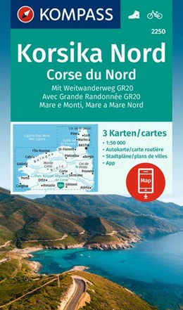 Abbildung von KOMPASS Wanderkarten-Set 2250 Korsika Nord, Corse du Nord, Weitwanderweg GR20 (3 Karten) 1:50.000 | 2. Auflage | 2023 | beck-shop.de