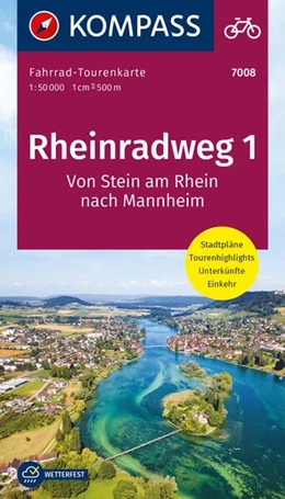 Abbildung von KOMPASS Fahrrad-Tourenkarte Rheinradweg 1 1:50.000 | 1. Auflage | 2023 | beck-shop.de