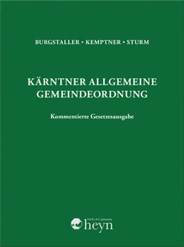 Abbildung von Sturm / Burgstaller | Kärntner Allgemeine Gemeindeordnung | 7. Auflage | 2023 | beck-shop.de