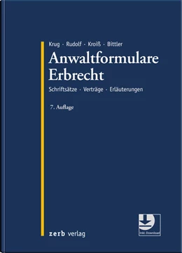 Abbildung von Krug / Rudolf | Anwaltformulare Erbrecht | 7. Auflage | 2023 | beck-shop.de