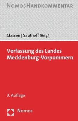 Abbildung von Classen / Sauthoff (Hrsg.) | Verfassung des Landes Mecklenburg-Vorpommern | 3. Auflage | 2023 | beck-shop.de