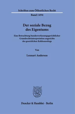 Abbildung von Andersen | Der soziale Bezug des Eigentums. | 1. Auflage | 2023 | beck-shop.de
