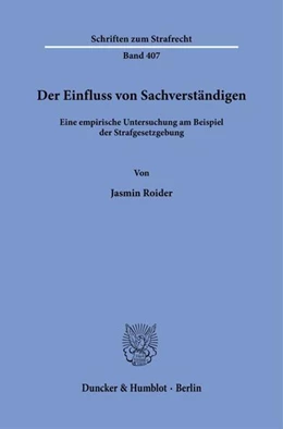 Abbildung von Roider | Der Einfluss von Sachverständigen. | 1. Auflage | 2023 | beck-shop.de