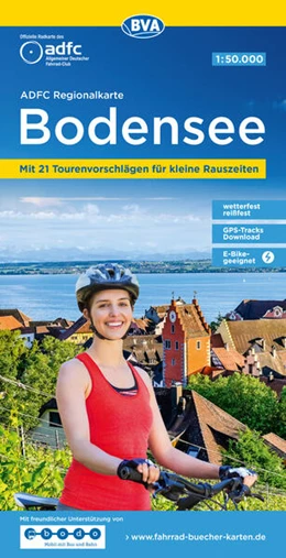Abbildung von Allgemeiner Deutscher Fahrrad-Club e. V. (ADFC) / BVA BikeMedia GmbH | ADFC-Regionalkarte Bodensee, 1:50.000, reiß- und wetterfest, mit kostenlosem GPS-Download der Touren via BVA-website oder Karten-App | 10. Auflage | 2023 | beck-shop.de