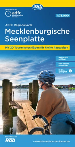 Abbildung von Allgemeiner Deutscher Fahrrad-Club e. V. (ADFC) / BVA BikeMedia GmbH | ADFC-Regionalkarte Mecklenburgische Seenplatte 1:75.000, reiß- und wetterfest, mit kostenlosem GPS-Download der Touren via BVA-website oder Karten-App | 10. Auflage | 2023 | beck-shop.de
