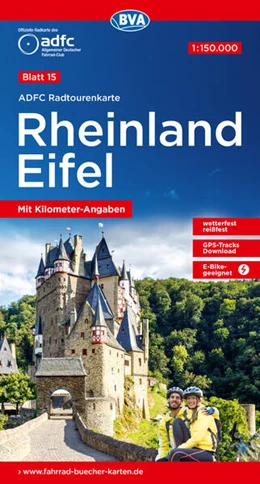 Abbildung von Allgemeiner Deutscher Fahrrad-Club e. V. (ADFC) / BVA BikeMedia GmbH | ADFC-Radtourenkarte 15 Rheinland /Eifel 1:150.000, reiß- und wetterfest, E-Bike geeignet, GPS-Tracks Download, mit Bett+Bike Symbolen, mit Kilometer-Angaben | 15. Auflage | 2023 | beck-shop.de