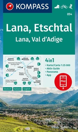 Abbildung von KOMPASS Wanderkarte 054 Lana, Etschtal / Lana, Val d´Adige 1:25.000 | 2. Auflage | 2023 | beck-shop.de