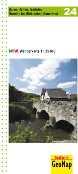 Abbildung von Geobasisdaten: Land NRW | Balve, Hemer, Iserlohn, Menden im Märkischen Sauerland Blatt 24, topographische Wanderkarte NRW | 3. Auflage | 2023 | beck-shop.de