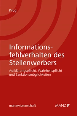 Abbildung von Krug | Informationsfehlverhalten des Stellenwerbers | 1. Auflage | 2023 | beck-shop.de