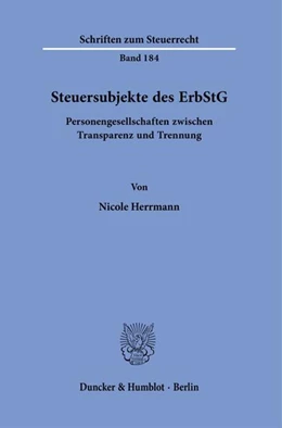 Abbildung von Herrmann | Steuersubjekte des ErbStG. | 1. Auflage | 2023 | beck-shop.de