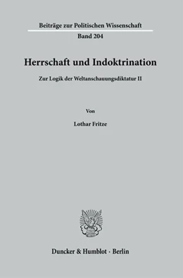 Abbildung von Fritze | Herrschaft und Indoktrination | 1. Auflage | 2023 | beck-shop.de