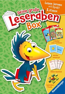 Abbildung von Deine große Leseraben-Box - lesen lernen mit Spaß 1. Klasse - Erstlesebücher, Spiele, Sticker und vieles mehr | 1. Auflage | 2024 | beck-shop.de