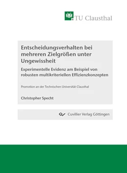 Abbildung von Specht | Entscheidungsverhalten unter Ungewissheit bei mehreren Zielgrößen | 1. Auflage | 2023 | beck-shop.de
