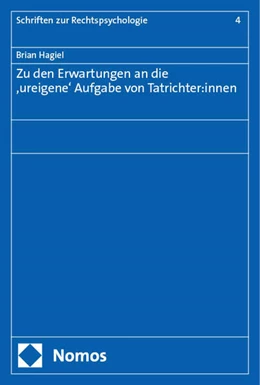 Abbildung von Hagiel | Zu den Erwartungen an die ‚ureigene‘ Aufgabe von Tatrichter:innen | 1. Auflage | 2024 | 4 | beck-shop.de