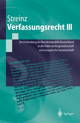 Abbildung von Streinz | Verfassungsrecht III | 1. Auflage | 2025 | beck-shop.de