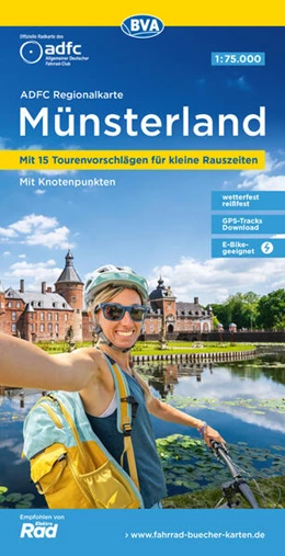 Abbildung von Allgemeiner Deutscher Fahrrad-Club e. V. (ADFC) / BVA BikeMedia GmbH | ADFC-Regionalkarte Münsterland, 1:75.000, mit Tagestourenvorschlägen, reiß- und wetterfest, E-Bike-geeignet, mit Knotenpunkten, GPS-Tracks-Download | 12. Auflage | 2024 | beck-shop.de