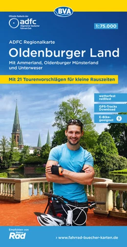Abbildung von Allgemeiner Deutscher Fahrrad-Club e. V. (ADFC) / BVA BikeMedia GmbH | ADFC-Regionalkarte Oldenburger Land, 1:75.000, mit Tagestourenvorschlägen, mit Knotenpunkten, reiß- und wetterfest, E-Bike-geeignet, GPS-Tracks Download | 6. Auflage | 2024 | beck-shop.de