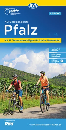 Abbildung von Allgemeiner Deutscher Fahrrad-Club e. V. (ADFC) / BVA BikeMedia GmbH | ADFC-Regionalkarte Pfalz, 1:75.000, mit Tagestourenvorschlägen, reiß- und wetterfest, E-Bike-geeignet, GPS-Tracks Download | 5. Auflage | 2024 | beck-shop.de