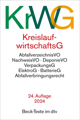 Abbildung von Kreislaufwirtschaftsgesetz: KrWG | 24. Auflage | 2024 | 5569 | beck-shop.de