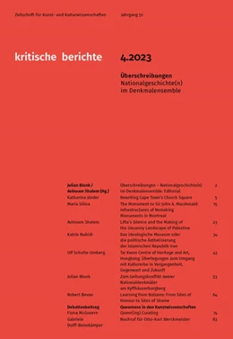 Abbildung von Blunk / Shalem | Kritische Berichte: Zeitschrift für Kunst-                         und Kulturwissenschaften / Jahrgang 51, Heft                         4.2023 | 1. Auflage | 2023 | beck-shop.de