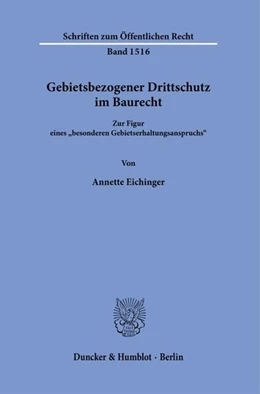 Abbildung von Eichinger | Gebietsbezogener Drittschutz im Baurecht. | 1. Auflage | 2024 | beck-shop.de