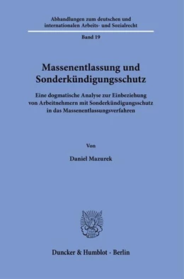 Abbildung von Mazurek | Massenentlassung und Sonderkündigungsschutz. | 1. Auflage | 2024 | beck-shop.de