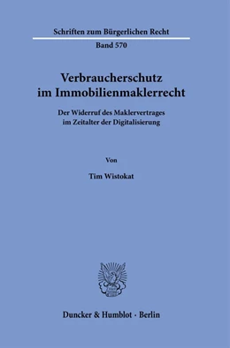 Abbildung von Wistokat | Verbraucherschutz im Immobilienmaklerrecht. | 1. Auflage | 2024 | beck-shop.de