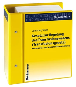 Abbildung von von Auer / Seitz | Gesetz zur Regelung des Transfusionswesens (Transfusionsgesetz) | 1. Auflage | 2024 | beck-shop.de