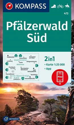 Abbildung von KOMPASS Wanderkarte 473 Pfälzerwald Süd 1:25.000 | 1. Auflage | 2024 | beck-shop.de
