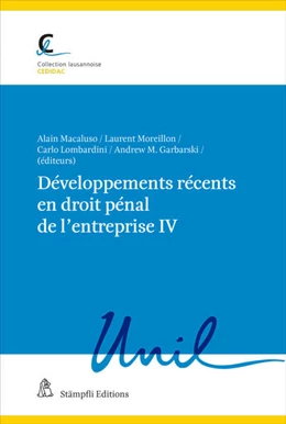 Abbildung von Macaluso / Moreillon | Développements récents en droit pénal de l'entreprise IV | 1. Auflage | 2024 | 122 | beck-shop.de