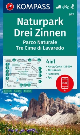 Abbildung von KOMPASS Wanderkarte 047 Naturpark Drei Zinnen, Parco Naturale Tre Cime di Lavaredo 1:25.000 | 2. Auflage | 2024 | beck-shop.de