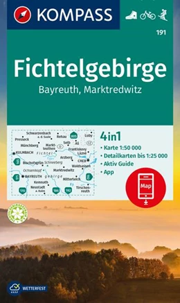 Abbildung von KOMPASS Wanderkarte 191 Fichtelgebirge, Bayreuth, Marktredwitz 1:50.000 | 2. Auflage | 2024 | beck-shop.de