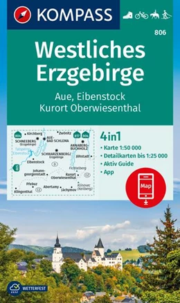 Abbildung von KOMPASS Wanderkarte 806 Westliches Erzgebirge, Aue, Eibenstock, Kurort Oberwiesenthal 1:50.000 | 1. Auflage | 2024 | beck-shop.de