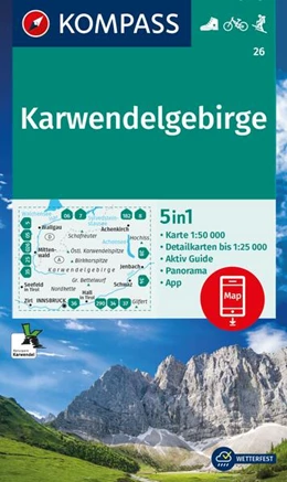 Abbildung von KOMPASS Wanderkarte 26 Karwendelgebirge 1:50.000 | 2. Auflage | 2024 | beck-shop.de