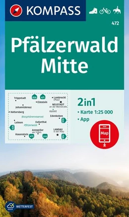 Abbildung von KOMPASS Wanderkarte 472 Pfälzerwald Mitte 1:25.000 | 2. Auflage | 2024 | beck-shop.de