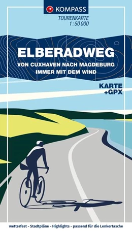 Abbildung von KOMPASS Fahrrad-Tourenkarte Elberadweg von Cuxhaven nach Magdeburg 1:50.000 | 2. Auflage | 2024 | beck-shop.de