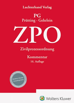 Abbildung von Prütting / Gehrlein | Zivilprozessordnung: ZPO | 16. Auflage | 2024 | beck-shop.de