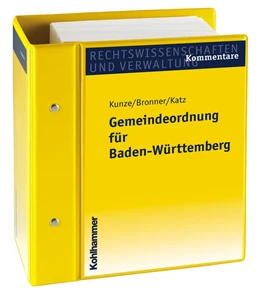 Abbildung von Kunze / Bronner | Gemeindeordnung für Baden-Württemberg | 1. Auflage | 2024 | beck-shop.de