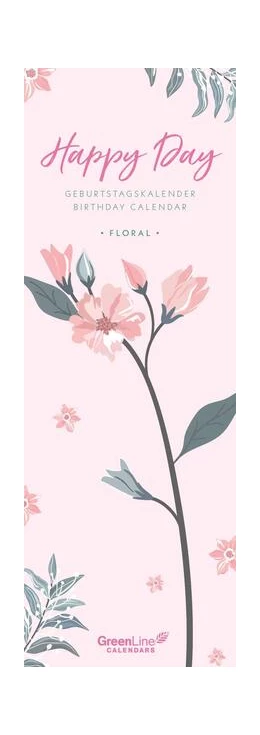 Abbildung von Neumann Verlage | GreenLine - Floral 2026 Geburtstagskalender, 14,8x42cm, praktischer Wandkalender für Geburtstage und Jahrestage, immerwährendes Kalendarium, mit Spiralbindung | 2. Auflage | 2025 | beck-shop.de