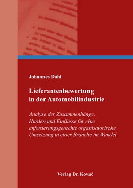 Abbildung von Dahl | Lieferantenbewertung in der Automobilindustrie | 1. Auflage | 2024 | 72 | beck-shop.de