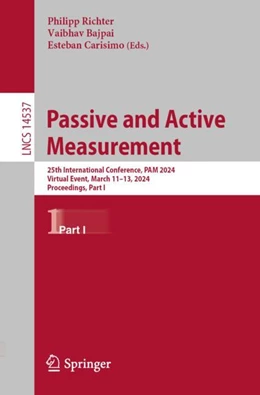 Abbildung von Richter / Bajpai | Passive and Active Measurement | 1. Auflage | 2024 | beck-shop.de