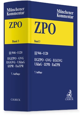 Abbildung von Münchener Kommentar zur Zivilprozessordnung: ZPO, Band 3: §§ 946-1120, EGZPO, GVG, EGGVG, UKlaG, Internationales und Europäisches Zivilprozessrecht | 7. Auflage | 2026 | beck-shop.de