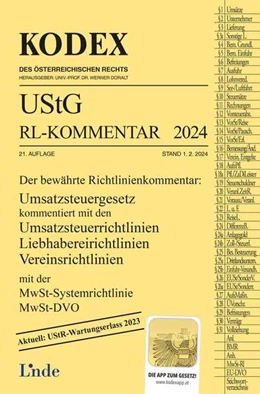 Abbildung von Pernegger / Doralt | KODEX UStG-Richtlinien-Kommentar 2024 | 21. Auflage | 2024 | beck-shop.de